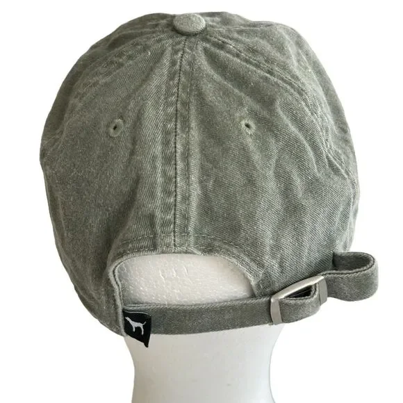 Victoria Secret PINK Baseball Cap Patch Logo Olive Green Cotton Adjustable Y2K - Picture 4 of 10